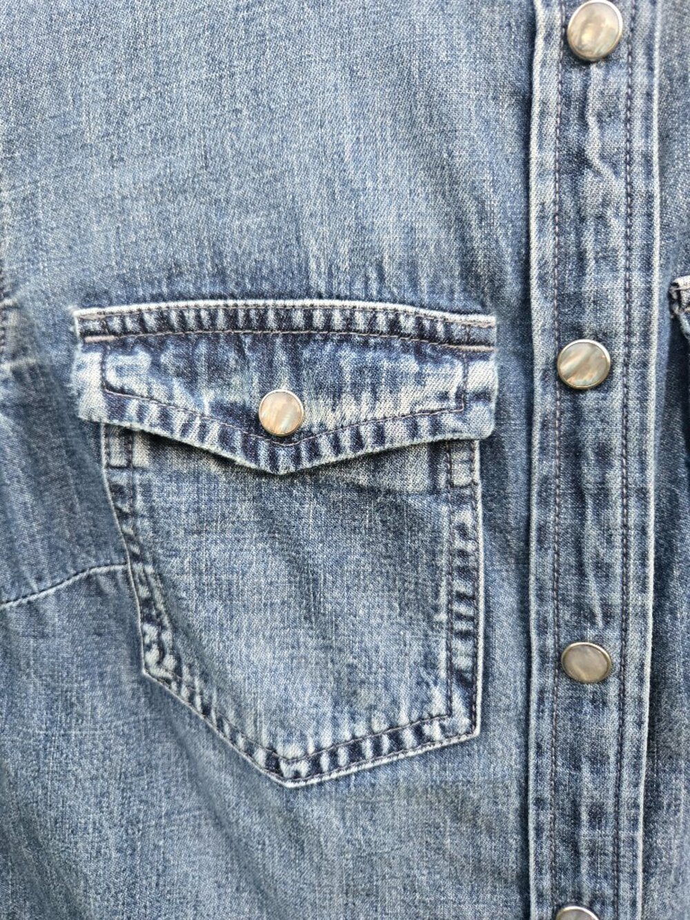 J. CREW Denim Button Down Short-Sleeve Jean Shirt ( size 00P ) - Picture 3 of 6